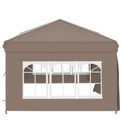 Tente de réception pliable avec parois Taupe 3x6 m