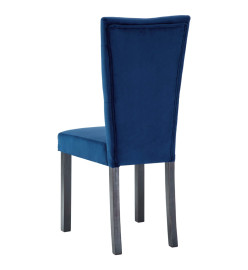 Chaises à manger lot de 4 bleu foncé velours