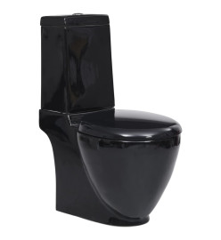 Toilette en céramique Ronde Écoulement d'eau au fond Noir