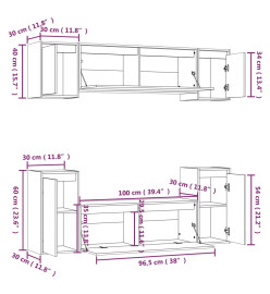 Meubles TV 6 pcs Bois massif de pin