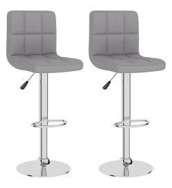 Tabourets de bar lot de 2 gris clair tissu