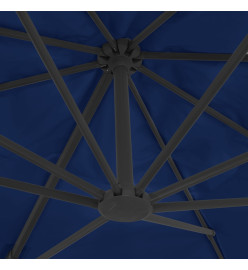 Parasol déporté avec mât en aluminium 4x3 m Bleu azuré