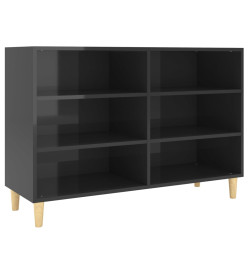 Buffet Noir brillant 103,5x35x70 cm Aggloméré