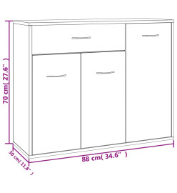 Buffet Gris béton 88x30x70 cm Aggloméré