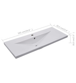 Lavabo encastré 101 x 39,5 x 18,5 cm Céramique Blanc