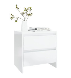 Tables de chevet 2 pcs Blanc brillant 45x34,5x44,5 cm Aggloméré