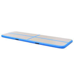 Tapis gonflable de gymnastique avec pompe 800x100x10cm PVC Bleu