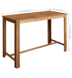 Table de bar Bois d'acacia solide 150 x 70 x 105 cm