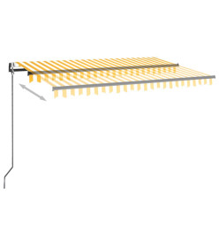 Auvent automatique capteur de vent/LED 400x350cm Jaune et blanc