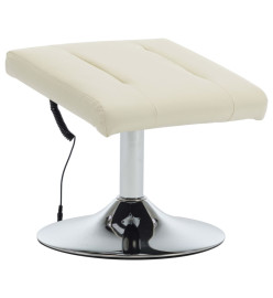 Fauteuil de massage avec repose-pied blanc crème similicuir