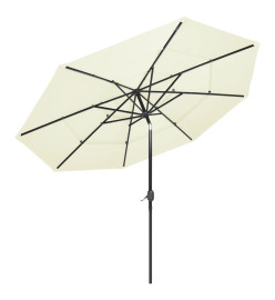 Parasol à 3 niveaux avec mât en aluminium Sable 3 m