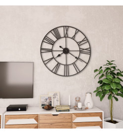 Horloge murale vintage avec mouvement à quartz Métal 80 cm XXL