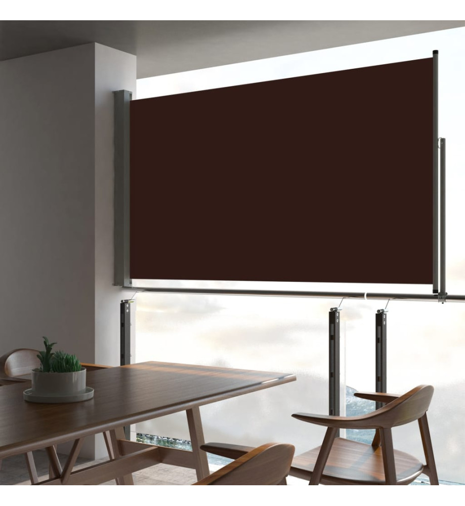 Auvent latéral rétractable de patio 140 x 300 cm Marron