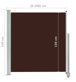 Auvent latéral rétractable de patio 140 x 300 cm Marron