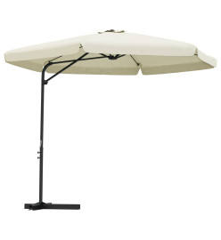 Parasol d'extérieur avec mât en acier 300 cm Blanc sable