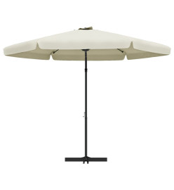 Parasol d'extérieur avec mât en acier 300 cm Blanc sable