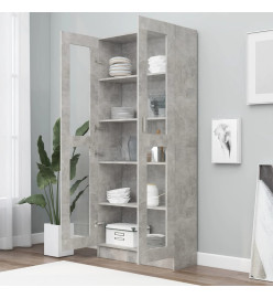 Armoire à vitrine Gris béton 82,5x30,5x185,5 cm Aggloméré