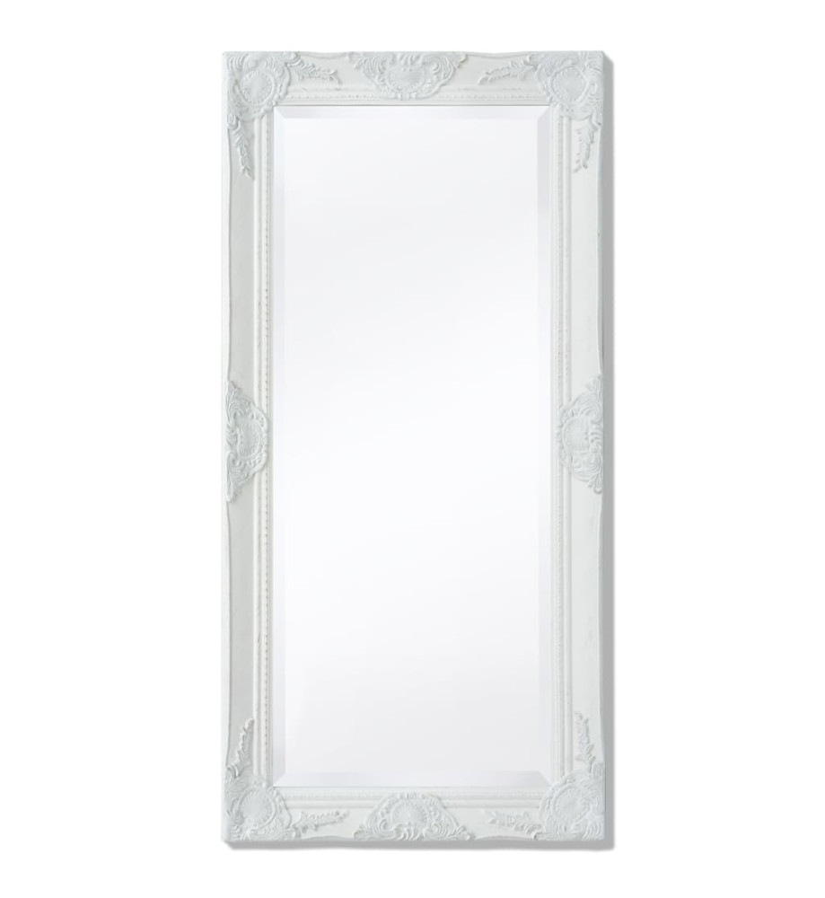 Miroir mural style baroque 100x50 cm blanc