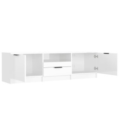 Meuble TV Blanc brillant 140x35x40 cm Bois d'ingénierie