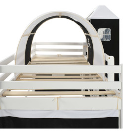 Lit mezzanine d'enfants avec toboggan et échelle Pin 97x208 cm