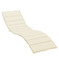 Coussin de chaise longue crème 200x60x3 cm tissu oxford