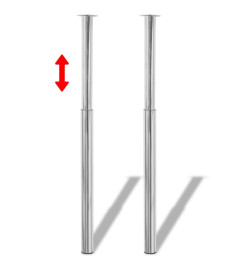 Pieds de table télescopique 2 pcs Chrome 710 mm - 1100 mm