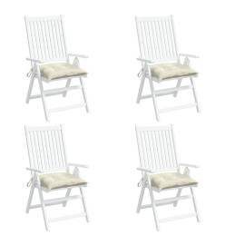 Coussins de chaise 4 pcs blanc crème 50x50x7 cm tissu oxford