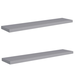 Étagères murales flottantes 2 pcs Gris 120x23,5x3,8 cm MDF