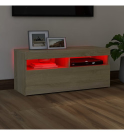 Meuble TV avec lumières LED chêne sonoma 90x35x40 cm