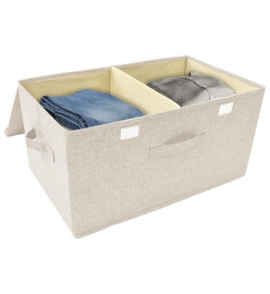 Boîtes de rangement 2 pcs Tissu 50x30x25 cm Crème