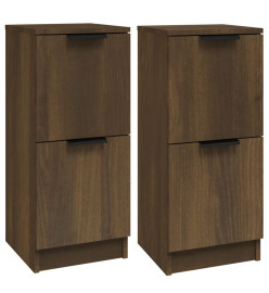 Buffets 2 pcs Chêne marron 30x30x70 cm Bois d'ingénierie