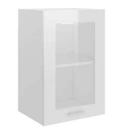 Armoire en verre suspendue Blanc brillant 40x31x60 cm Aggloméré