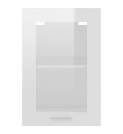 Armoire en verre suspendue Blanc brillant 40x31x60 cm Aggloméré