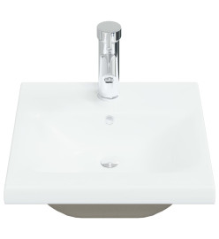 Lavabo encastré avec robinet 42x39x18 cm Céramique Blanc