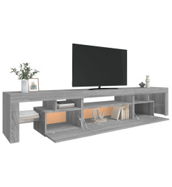 Meuble TV avec lumières LED Sonoma gris 215x36,5x40 cm