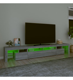 Meuble TV avec lumières LED Sonoma gris 260x36,5x40 cm