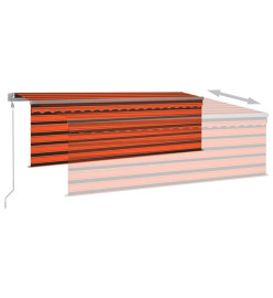 Auvent automatique store capteur de vent LED 4x3m Orange marron