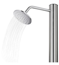 Douche de jardin avec base gris 220 cm Acier inoxydable