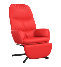 Chaise de relaxation avec tabouret Rouge Similicuir