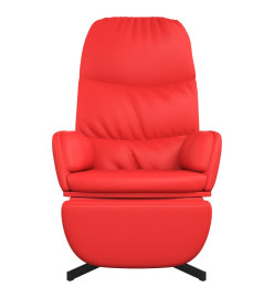 Chaise de relaxation avec tabouret Rouge Similicuir