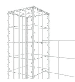 Panier de gabion en forme de U avec 3 poteaux Fer 260x20x150 cm