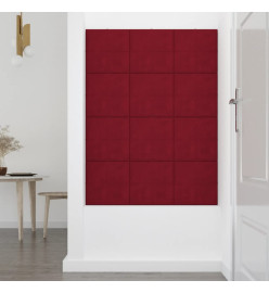 Panneaux muraux 12 pcs Rouge bordeaux 30x30 cm Velours 1,08 m²