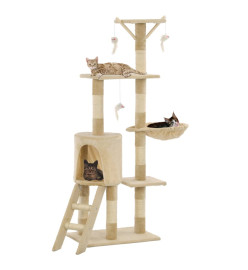 Arbre à chat avec griffoirs en sisal 138 cm Beige