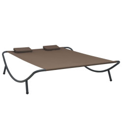 Chaise longue d'extérieur Tissu Marron