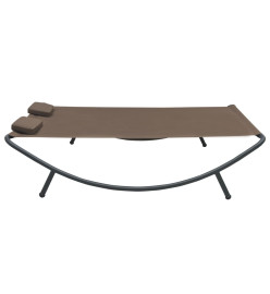 Chaise longue d'extérieur Tissu Marron