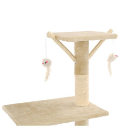 Arbre à chat avec griffoirs en sisal 138 cm Beige