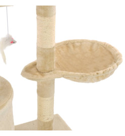 Arbre à chat avec griffoirs en sisal 138 cm Beige