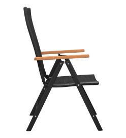 Ensemble de salle à manger de jardin 3 pcs Noir et marron