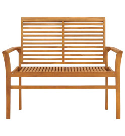 Banc de jardin avec coussin taupe 112 cm Bois de teck massif