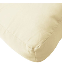 Coussin de palette crème 80x80x12 cm tissu